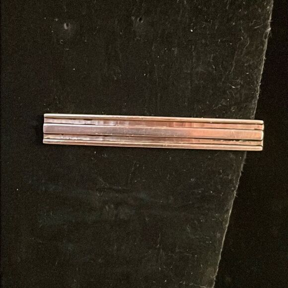 Vintage-1960s-1.85” smooth polished gold tone engravable tie bar/clip/clasp - Picture 1 of 12